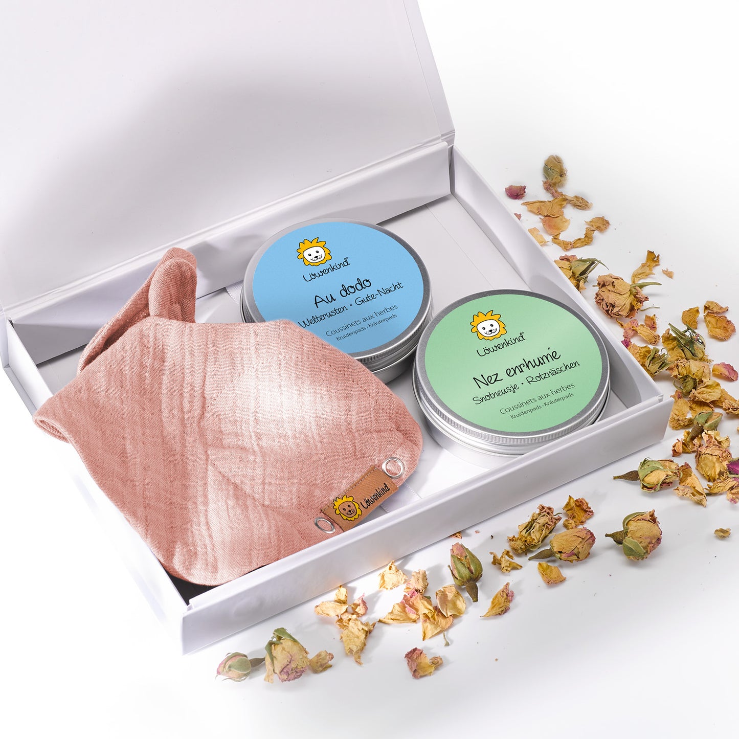 Set cadeau foulard «Mini» avec Nez enrhumé et Au dodo