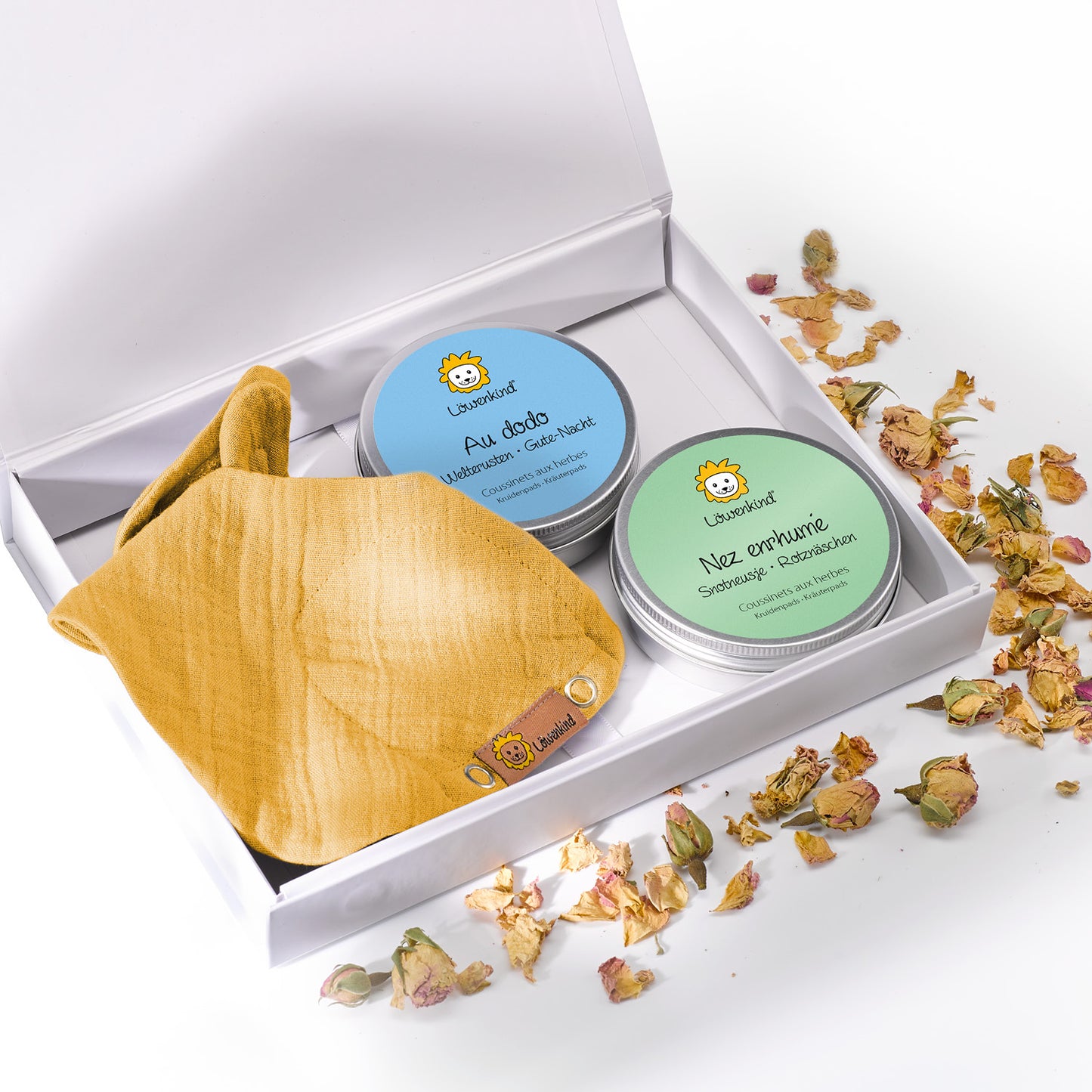 Set cadeau foulard «Mini» avec Nez enrhumé et Au dodo
