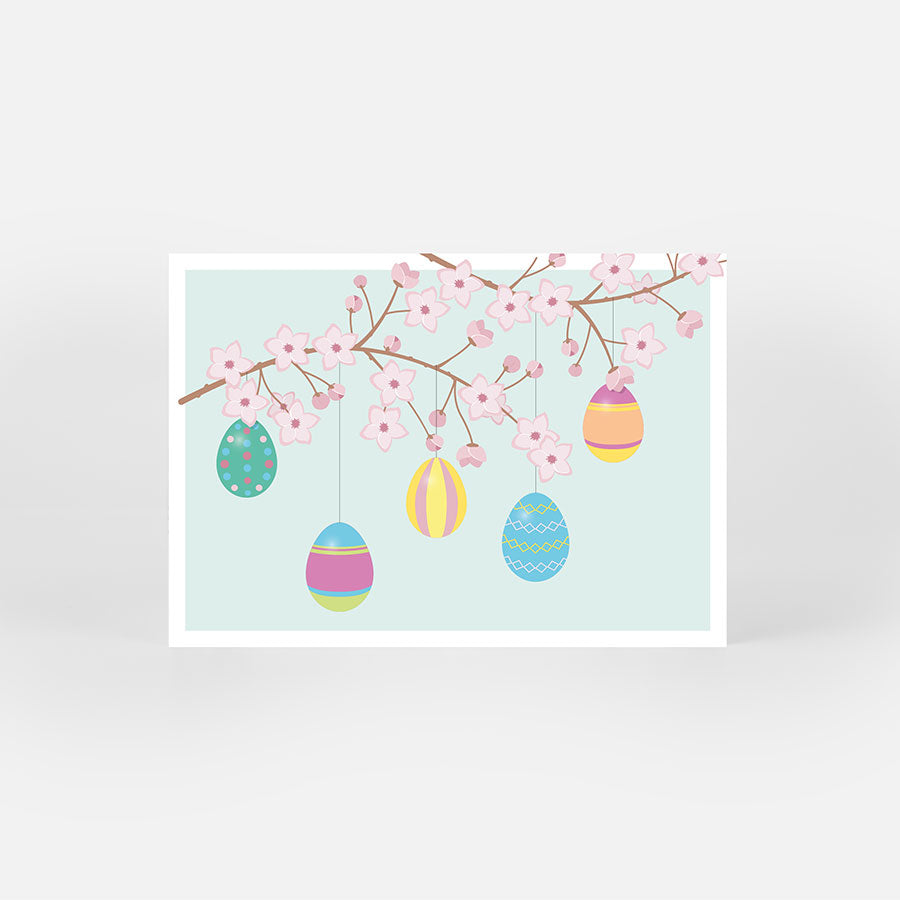 Osterkarte mit Eiern bemalt