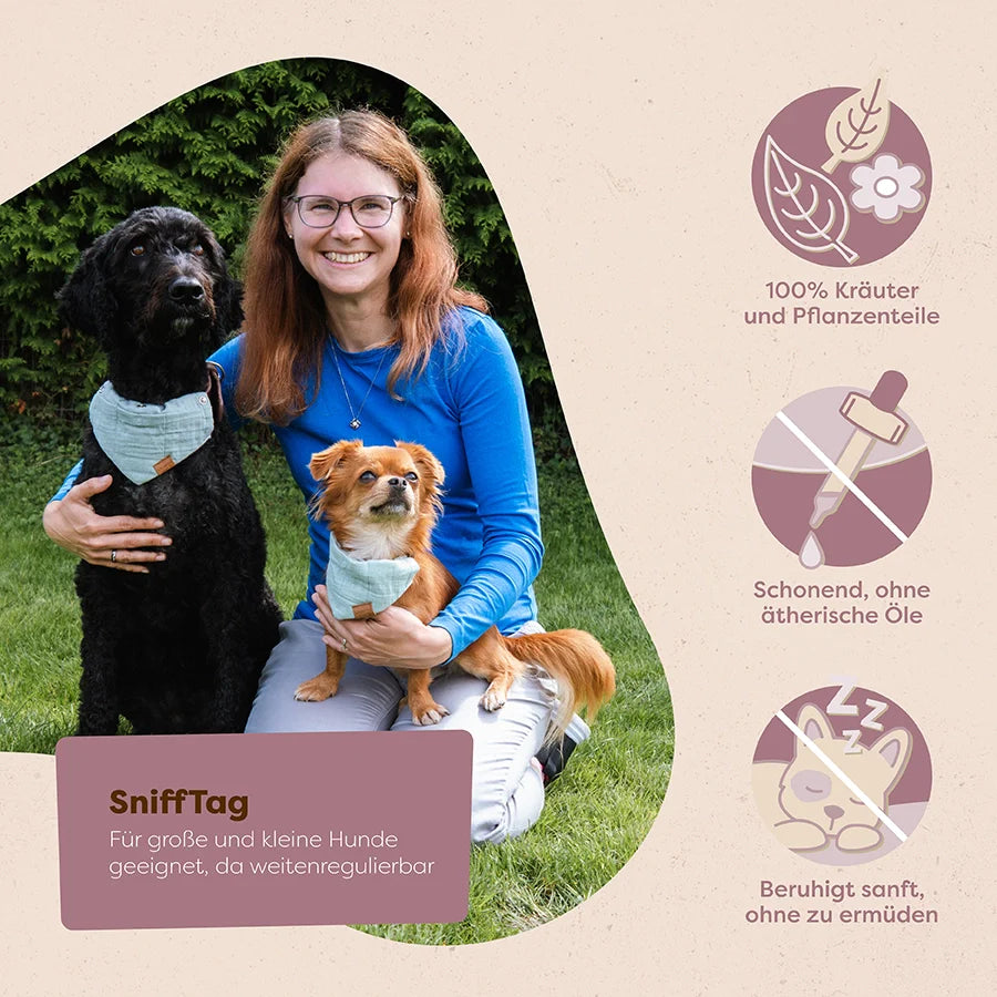 SniffTag (Hundehalstuch mit Kräuterpadtasche)