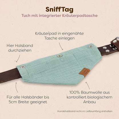 SniffTag (Hundehalstuch mit Kräuterpadtasche)