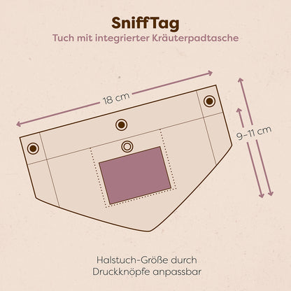 SniffTag (Hundehalstuch mit Kräuterpadtasche)