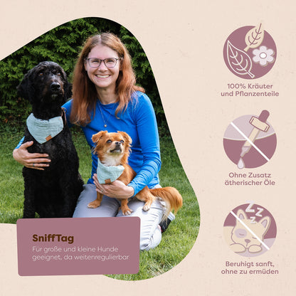 SniffTag (Hundehalstuch mit Kräuterpadtasche)